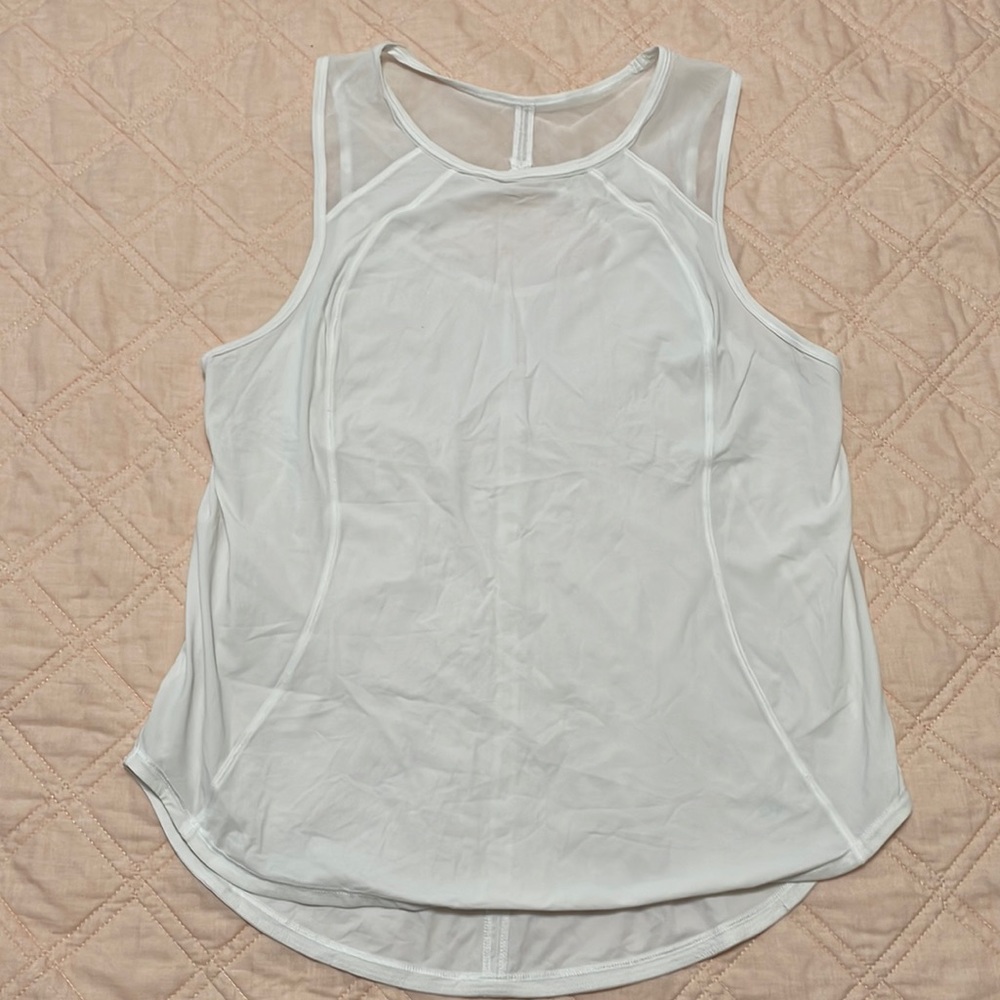 Lululemon white sculpt green tank size 8